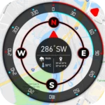 super gps compass map android application logo